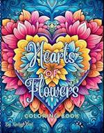 Hearts of Flowers Coloring Book