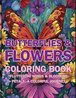 Butterflies & Flowers coloring book