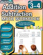 Addition and Subtraction Math Workbook 3rd and 4th Grade