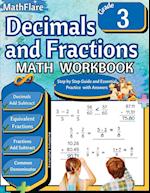 Decimals and Fractions Math Workbook 3rd Grade