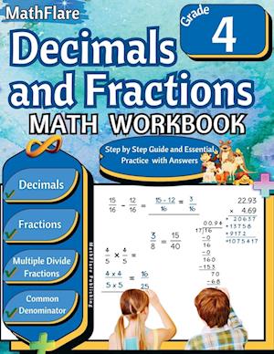 Decimals and Fractions Math Workbook 4th Grade