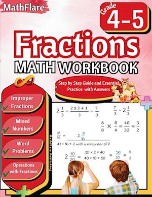 Fractions Math Workbook 4th and 5th Grade