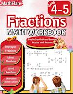 Fractions Math Workbook 4th and 5th Grade