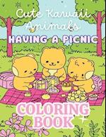 Cute Kawaii Animals Having a Picnic Coloring Book