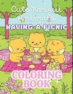 Cute Kawaii Animals Having a Picnic Coloring Book