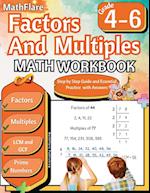 Factors and Multiples Math Workbook 4th to 6th Grade