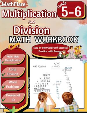 Multiplication and Division Math Workbook 5th and 6th Grade