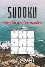 200 Sudoku Puzzles for Adults : Medium to Hard Puzzles with Solutions 