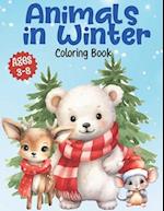 Animals In Winter Coloring Book