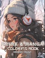 Anime and Manga Coloring Book Winter Girls