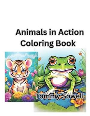 Animals in Action Coloring Book: