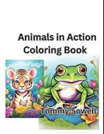 Animals in Action Coloring Book: 