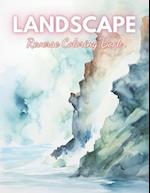 Landscape Reverse Coloring Book: High Quality Beautiful Stress Relief Design 