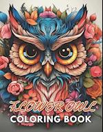 Flower Owl Coloring Book for Adult