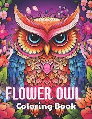 Flower Owl Coloring Book for Adult