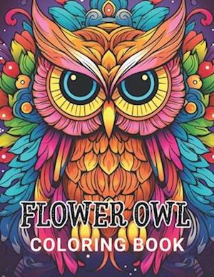 Flower Owl Coloring Book for Adult