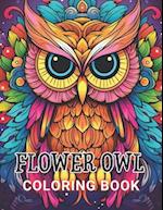 Flower Owl Coloring Book for Adult