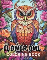 Flower Owl Coloring Book for Adult