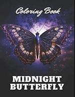 Midnight Butterfly Coloring Book: 100+ High-Quality Coloring Pages for All Ages 