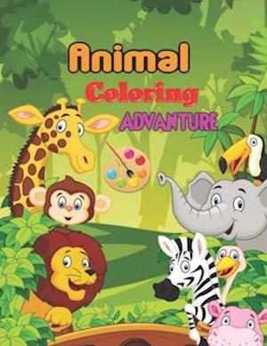 Animal Coloring Adventure: Animal Coloring Book For Kids (Mix Animals Images To Colours)