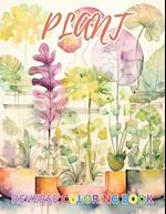 Plant Reverse Coloring Book: New Design for Enthusiasts Stress Relief Coloring 
