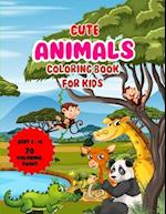 cute animals coloring book for kids: "The Artful Zoo: Captivating Coloring Pages for Kids Ages 5-14" 