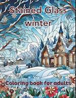 Stained Glass Winter coloring book for adults