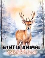 Winter Animal Coloring Book for Adults