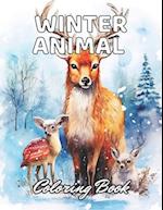 Winter Animal Coloring Book for Adults