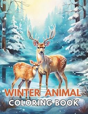 Winter Animal Coloring Book for Adults