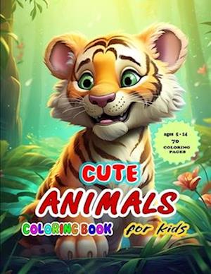 cute animals coloring book for kids: "Fantastic Friends: Whiskers, Wings, and Wonders (Perfect for Ages 5-14)"