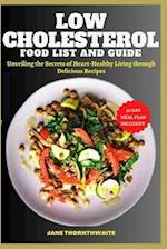 LOW CHOLESTEROL FOOD LIST AND GUIDE : Unveiling the Secrets of Heart-Healthy Living through delicious recipes 