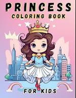 Princess Coloring Book: 55 Beautiful images of Princess Coloring Pages For Girls & Kids Ages 3-8 