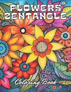 Flowers Zentangle Coloring Book for Adults