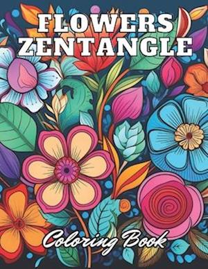 Flowers Zentangle Coloring Book for Adults