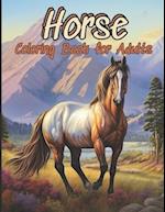 Horse Grayscale Coloring Book