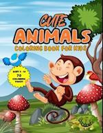 cute animals coloring book for kids: "Playful Pals: A Coloring Journey for Kids of All Ages (5-14) 