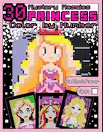 Princess Coloring Book: Mystery Mosaics : Color by Number with 30 Princesses for Girls, Sassy Color Quest on Black Paper, Royal Pixel Art Coloring Boo
