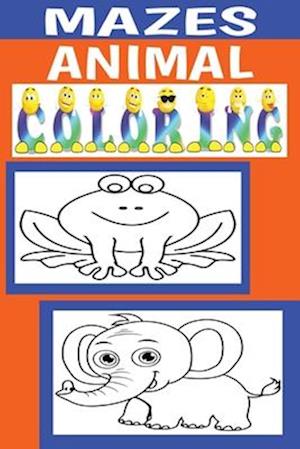 Mazes and Animal Coloring Book