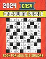 2024 Easy Crossword Puzzle Book For Adults & Seniors