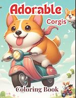 Adorable Corgis coloring Book