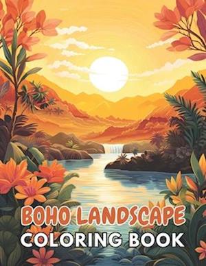 Boho Landscape Coloring Book for Adults