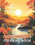 Boho Landscape Coloring Book for Adults