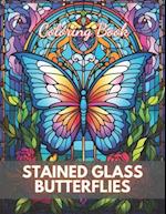 Stained Glass Butterflies Coloring Book