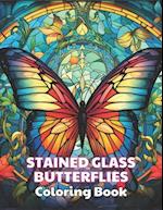 Stained Glass Butterflies Coloring Book