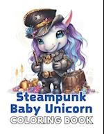 Steampunk Baby Unicorn Coloring Book for Adults