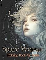 Space Woman Coloring Book for Adults