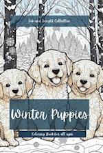 Winter Puppies Coloring Book For All Ages