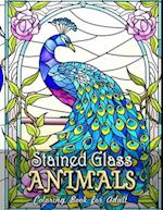 Stained Glass Animals Coloring Book for Adults
