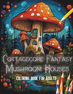 Cottagecore Fantasy Mushroom Houses Coloring Book for Adults